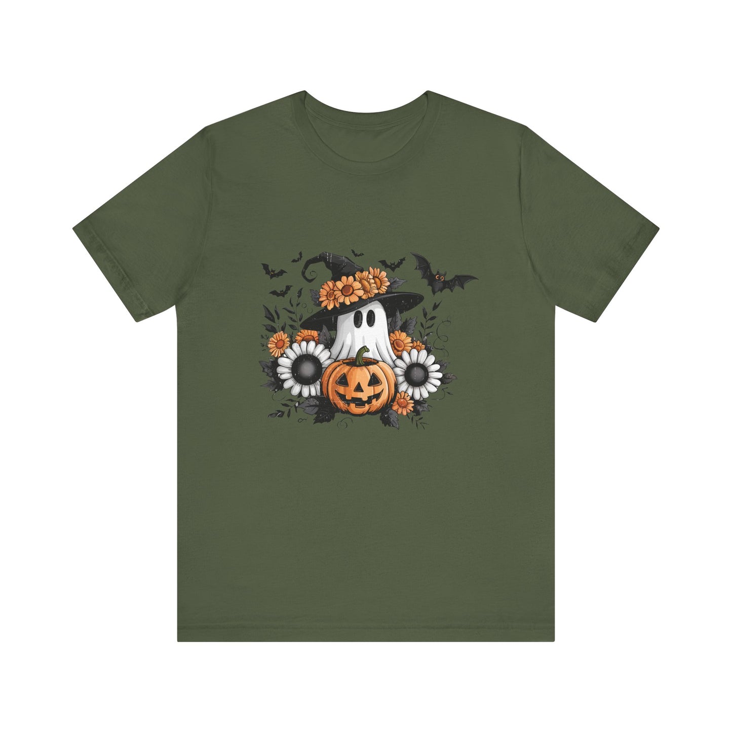 Funny Ghost Pumpkin Shirt, Boho Ghost Shirt, Soft floral ghost - PopCultureByDesign36