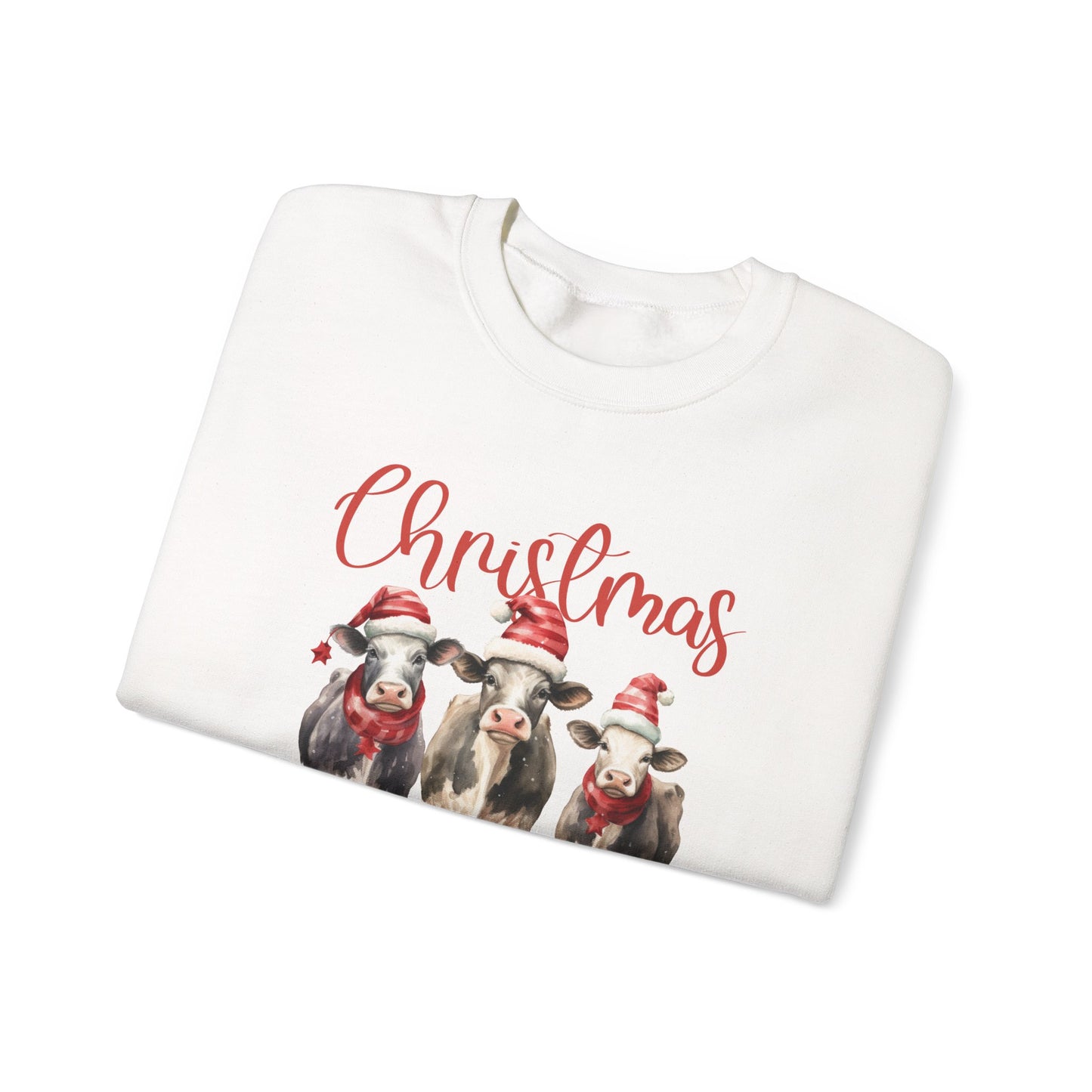 Christmas In The Barn, Cute Cow Christmas shirt, Country Farm Christmas Sweatshirt - PopCultureByDesign36