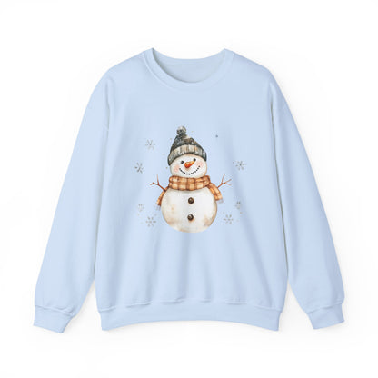 Snowman Crewneck Sweatshirt, Winter Holiday Jumper, Christmas Snowman Sweater, Festive Winter Apparel, Cute Winter Pullover