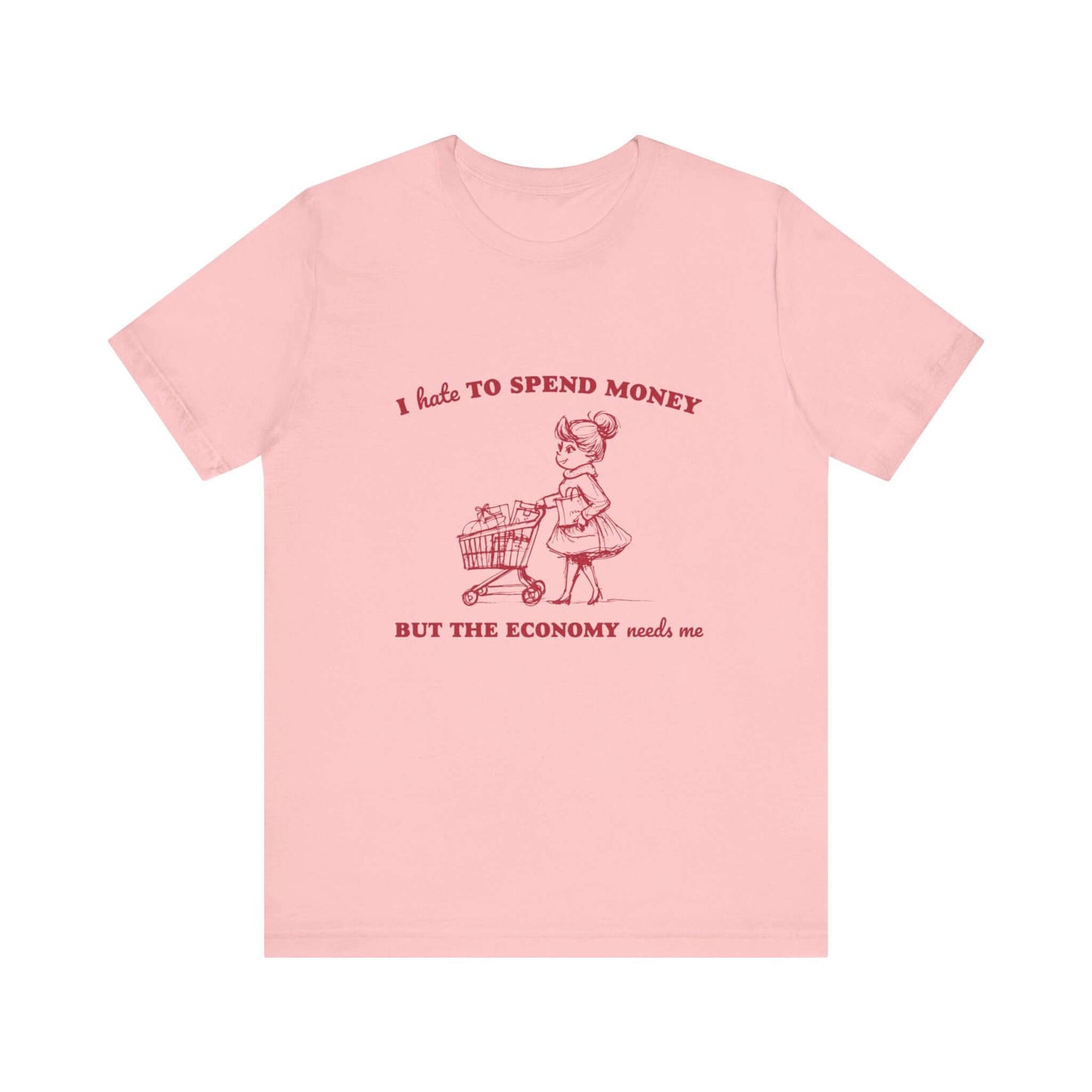 Retro Funny Woman T-Shirt, Hipster Shirt, Sarcasm Top in pink with humorous graphic design.