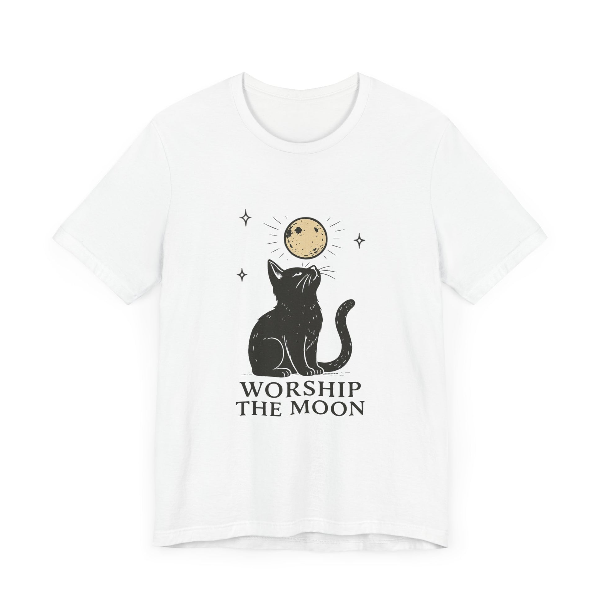 Worship The Moon, Cute Kitten Shirt, Celestial Cat Shirt - PopCultureByDesign36