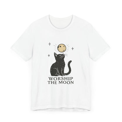 Worship The Moon, Cute Kitten Shirt, Celestial Cat Shirt - PopCultureByDesign36
