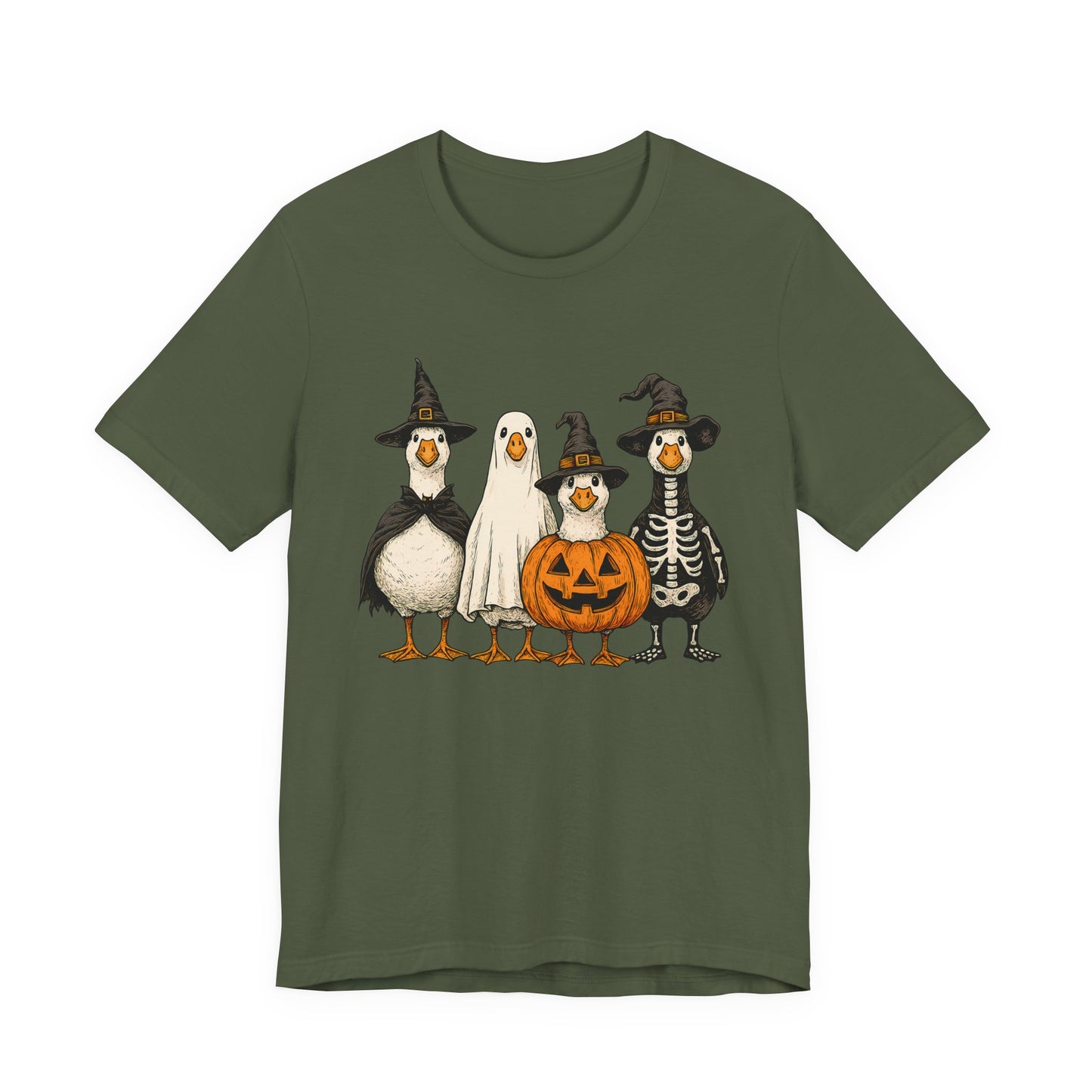 Duck Halloween Tee, Funny Halloween Duck Shirt, Quirky Bird Top - PopCultureByDesign36