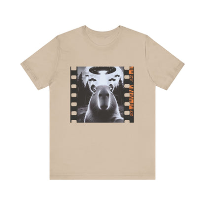 Capybara UFO Funny Tshirt, Cool Capybaras Meme T-Shirt, Alien Abduction Gift Tee - PopCultureByDesign36