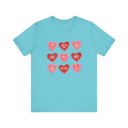 Candy Heart Shirt, Valentine's Day Gift, Conversation Hearts Shirt - PopCultureByDesign36