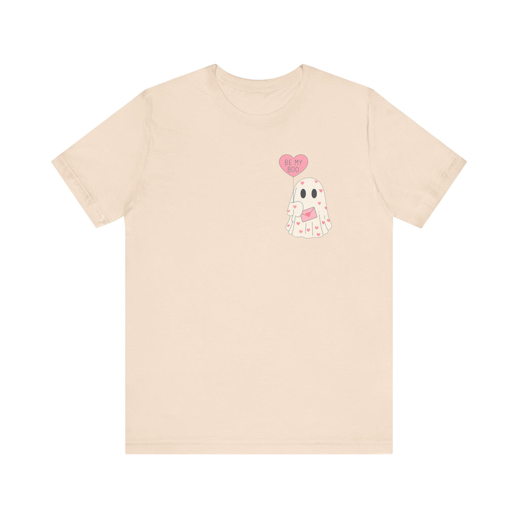 Valentine's 'Be My Boo' Ghost Tee — Cute Ghost Holding 'Be Mine' Balloon by PopCultureByDesign36