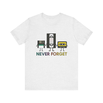 Retro VHS & Cassette Tape Unisex Tee, Vintage Never Forget T-Shirt - PopCultureByDesign36