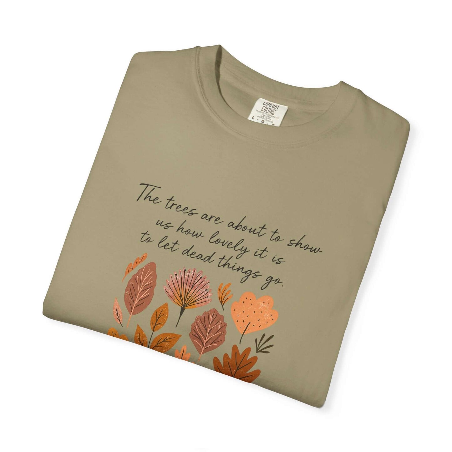 Boho Poem Fall Leaves T-shirt, Fall Shirt, Unisex Fall Top featuring autumn leaf design and inspirational quote.