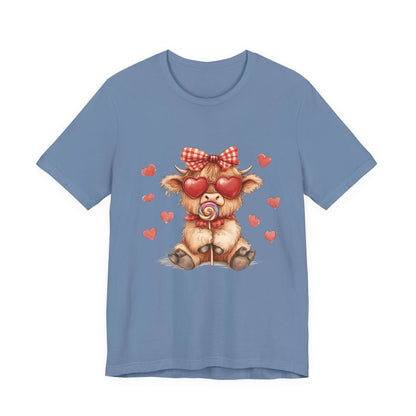 Valentines Highland Cow Shirt, Highland Cow Valentines Shirt, Cow Lover - PopCultureByDesign36