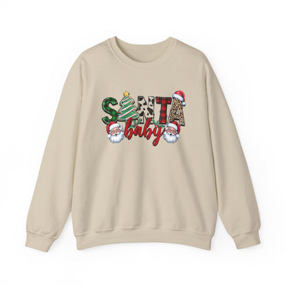 Santa Baby Sweatshirt, Merry Christmas Sweater, Retro Santa Sweatshirt - PopCultureByDesign36