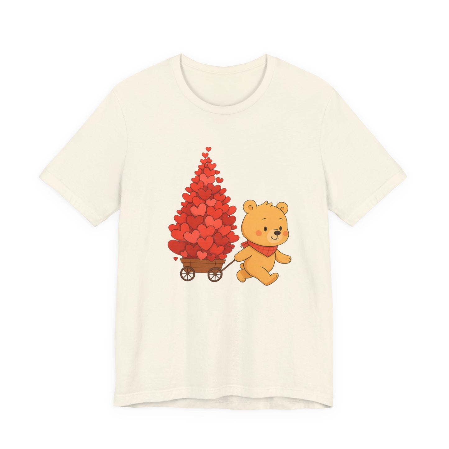 Valentine Bear Tee — Cute Bear with Heart-Filled Wagon