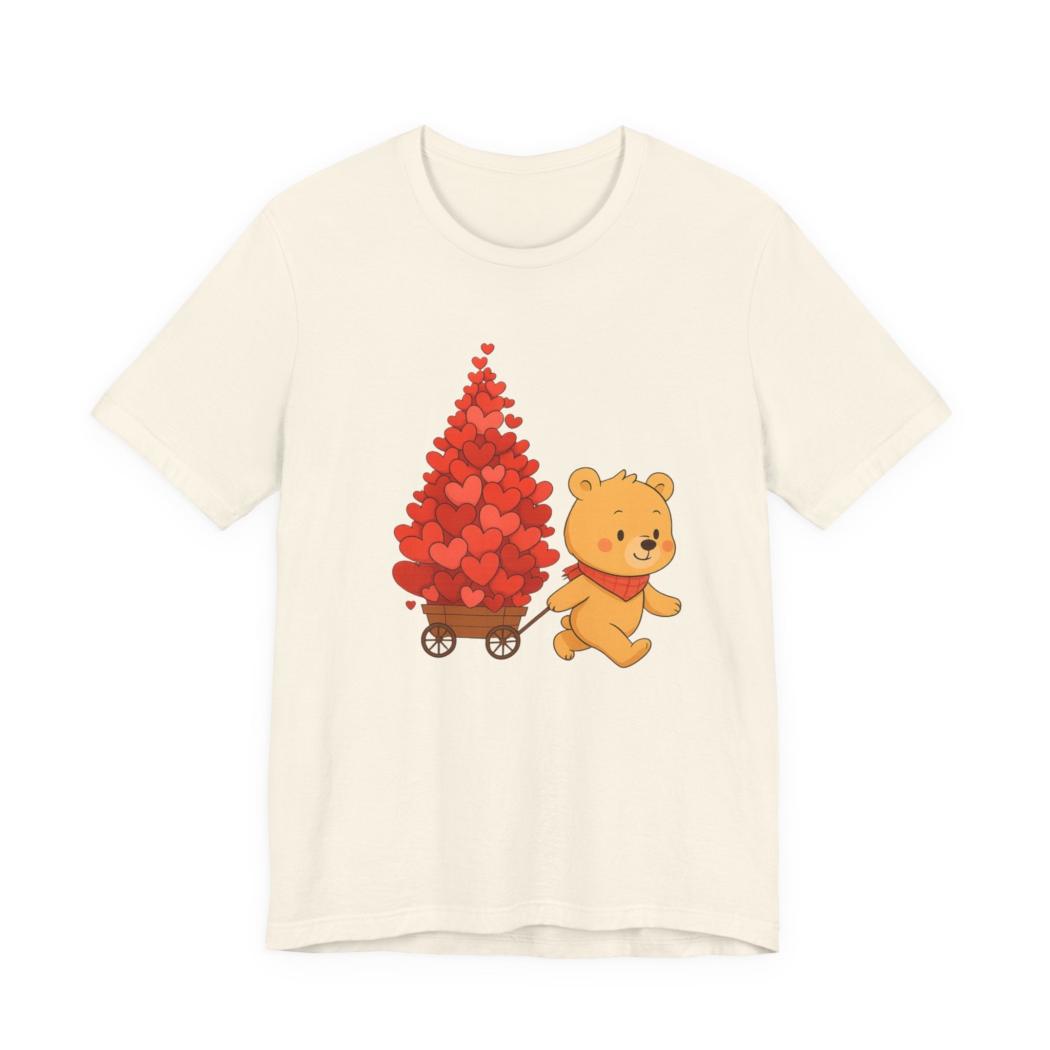 Valentine Bear Tee — Cute Bear with Heart-Filled Wagon by PopCultureByDesign36