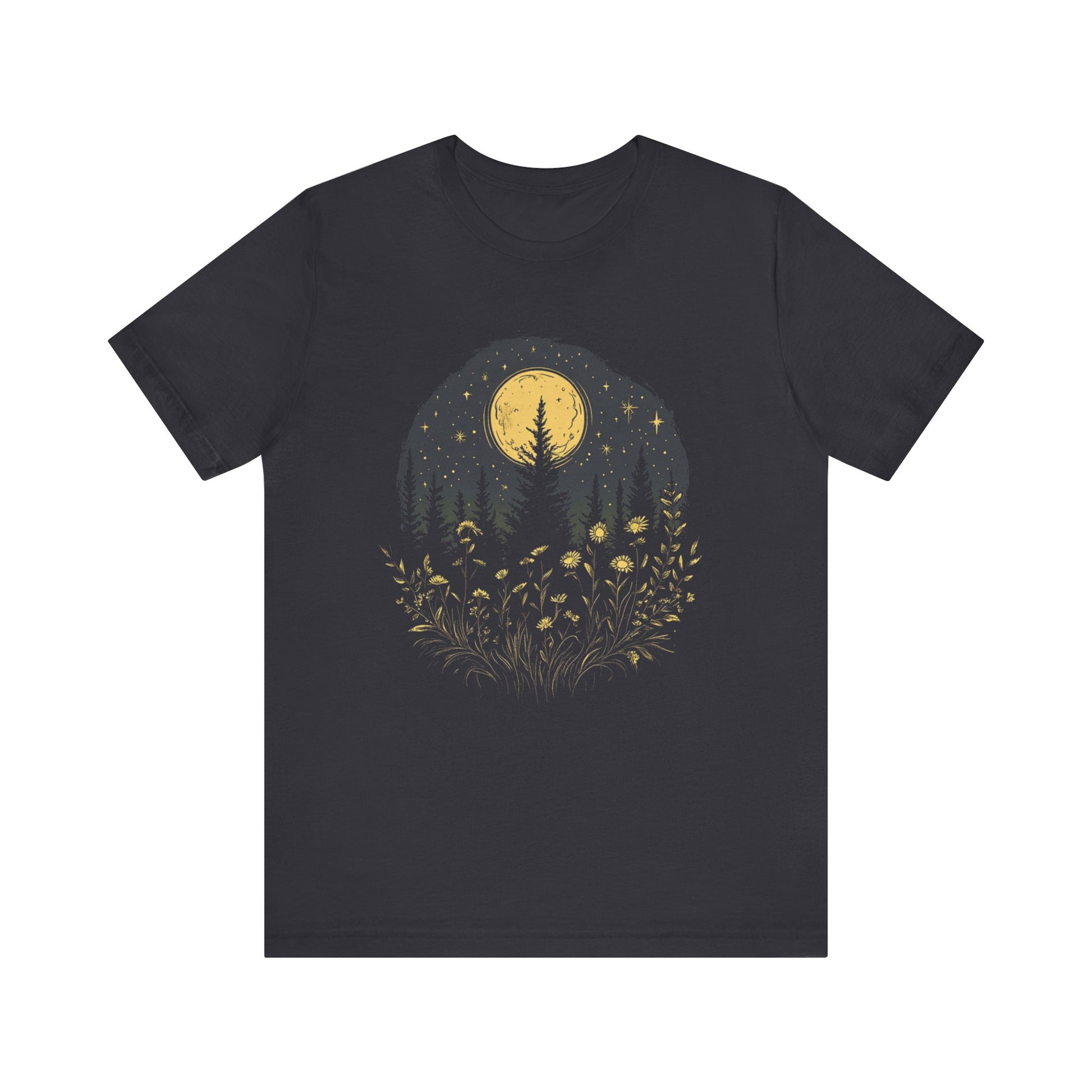 Mystic Moon And Flowers Shirt, Mystical Moon Phase Shirt, Boho Vintage Moon - PopCultureByDesign36