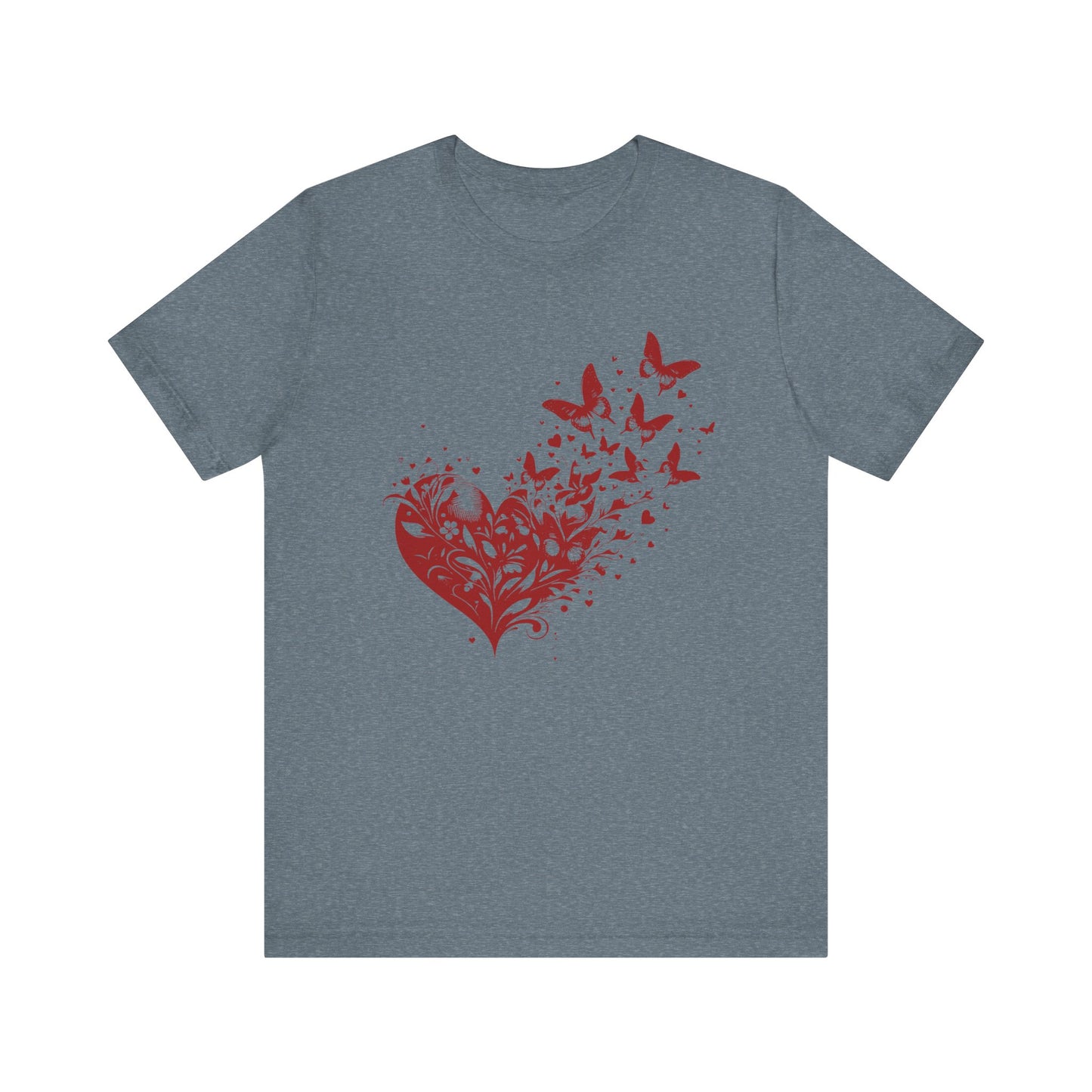 Butterfly Heart Valentines Day Shirt, Butterfly Valentine Tee, Cute Heart T-Shirt - PopCultureByDesign36