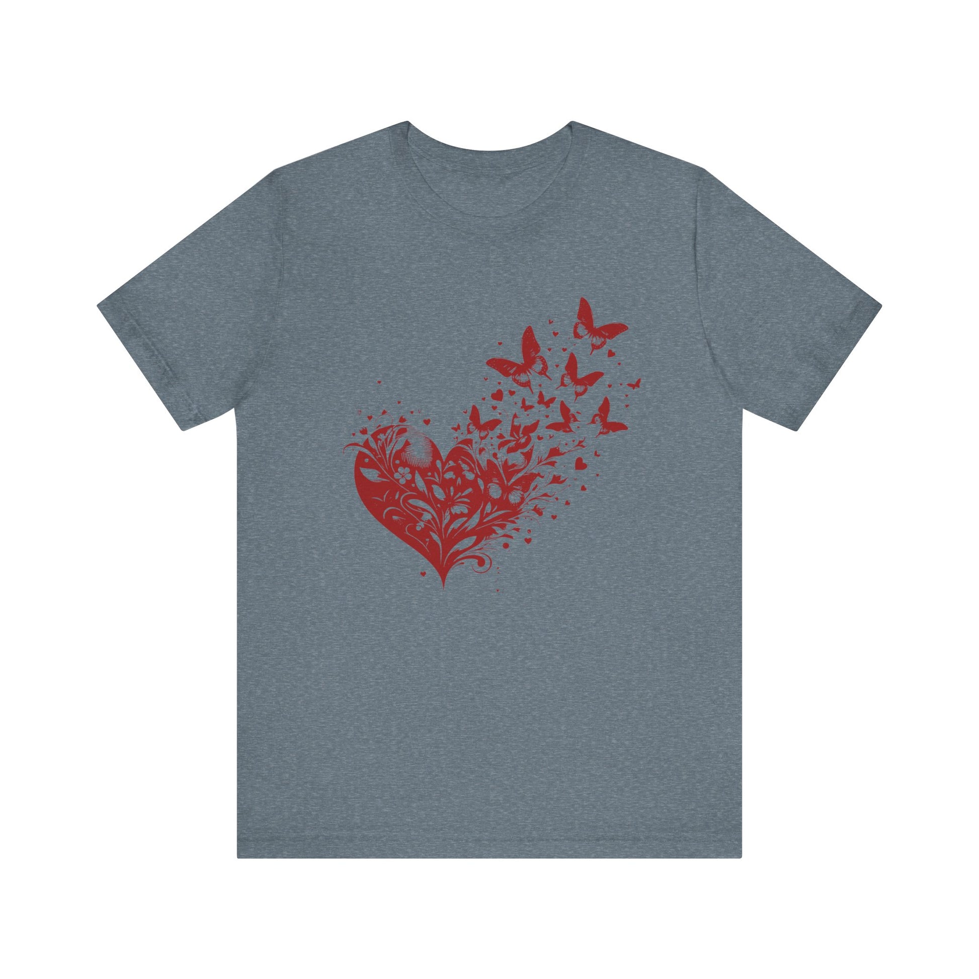 Butterfly Heart Valentines Day Shirt, Butterfly Valentine Tee, Cute Heart T-Shirt - PopCultureByDesign36