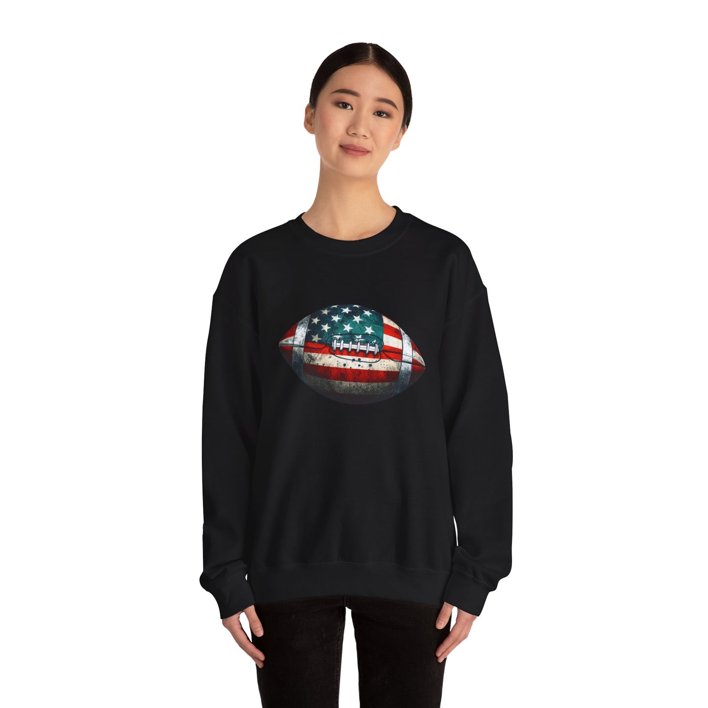 Patriotic Football Sweatshirt, Football Mom, Gameday Sweatshirt - PopCultureByDesign36