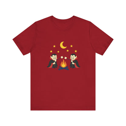 Camping Dracula Tee, Halloween Shirt, Spooky Camping Top - PopCultureByDesign36