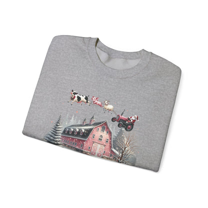 Christmas on the Farm Sweatshirt, Santa Tractor Farmhouse Tee - PopCultureByDesign36