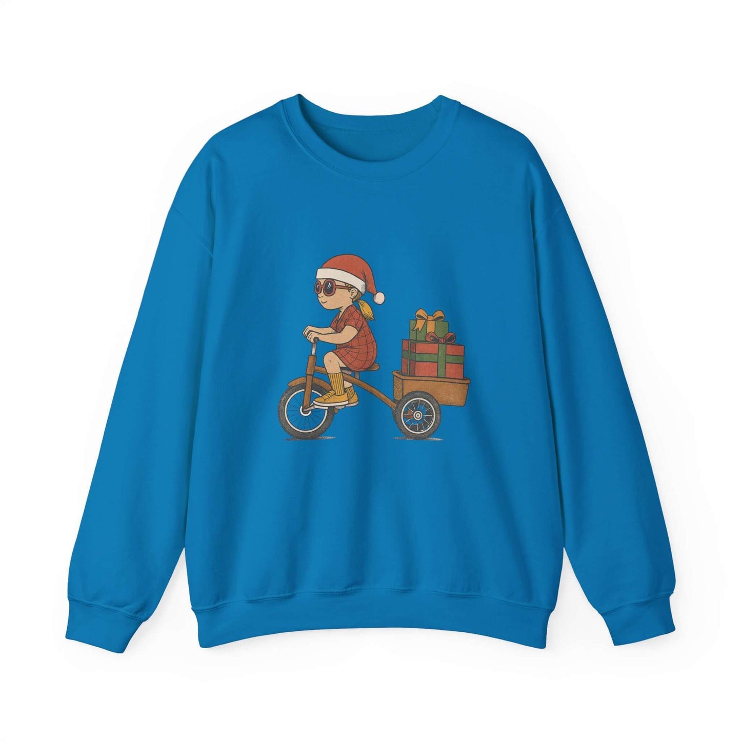 Christmas Bike Ride Sweatshirt, Santa Hat Daughter Gift