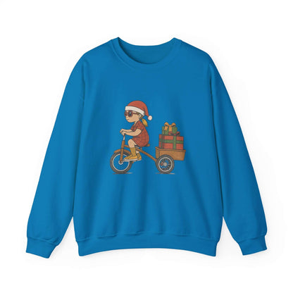 Christmas Bike Ride Sweatshirt, Santa Hat Daughter Gift