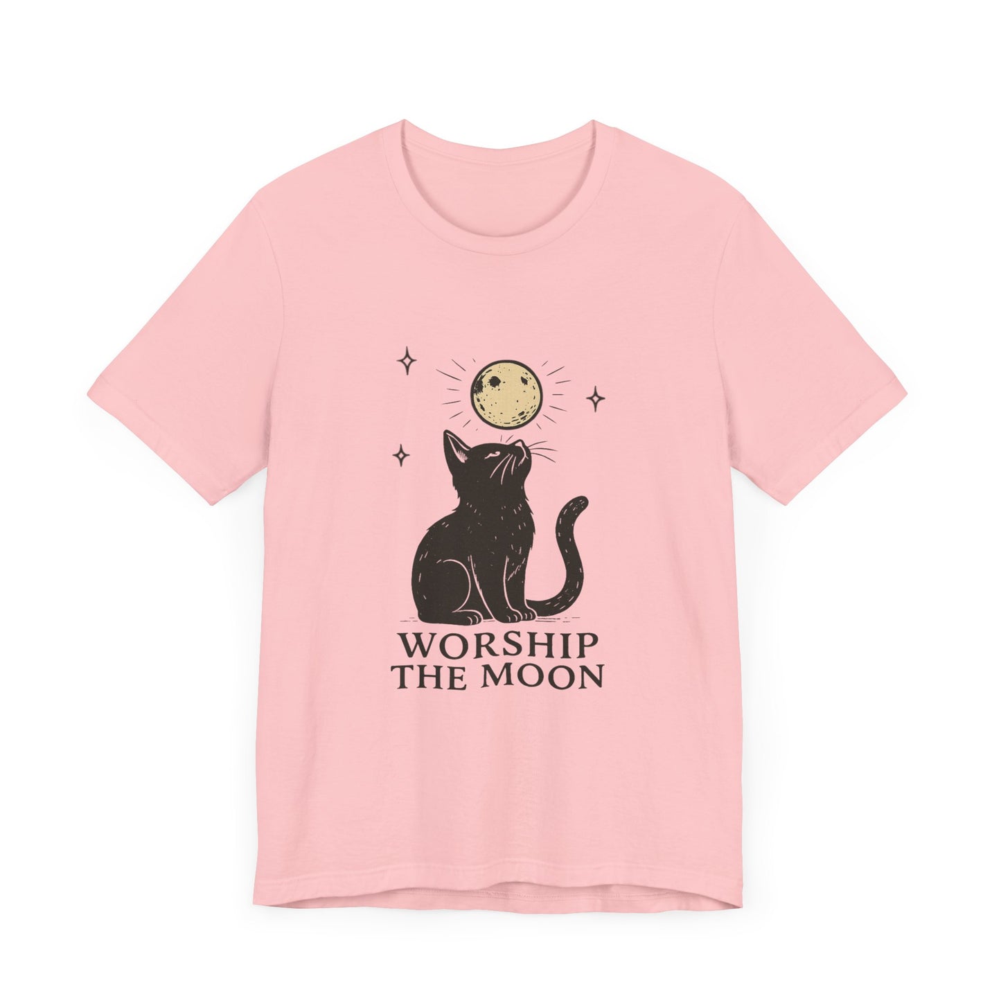 Worship The Moon, Cute Kitten Shirt, Celestial Cat Shirt - PopCultureByDesign36