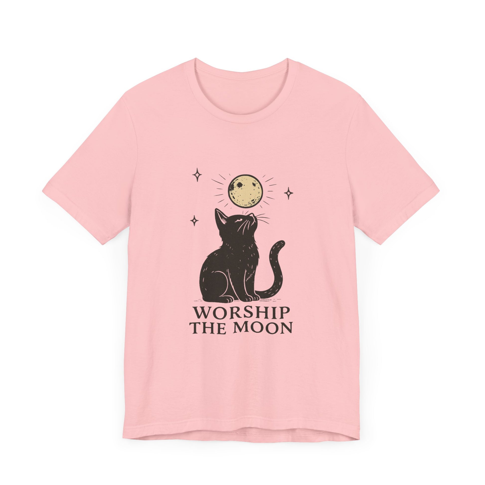Worship The Moon, Cute Kitten Shirt, Celestial Cat Shirt - PopCultureByDesign36