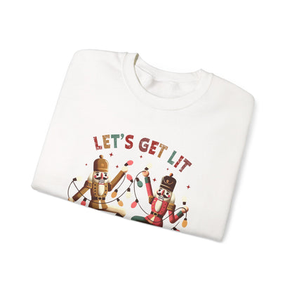 Let's get lit sweatshirt , Funny nutcracker Christmas shirt, Funny nutcracker - PopCultureByDesign36