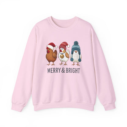 Cute Christmas Chickens Sweatshirt, Christmas Chicken Sweatshirt - PopCultureByDesign36