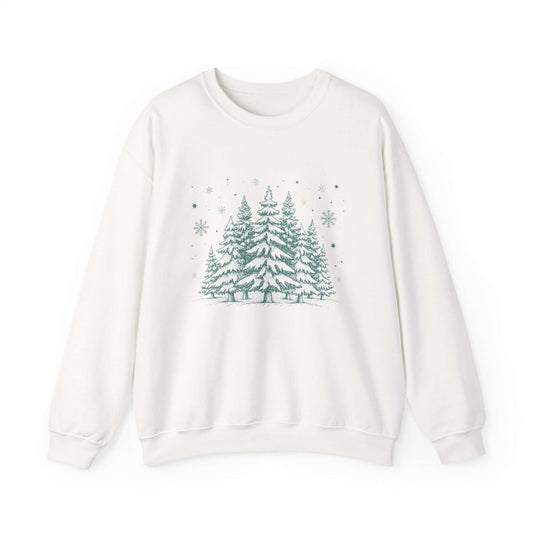 Christmas Tree Crewneck Sweatshirt, Needlework Style, Winter Top - PopCultureByDesign36