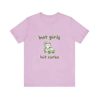 Hot Girls Hit Curbs Shirt, Funny Meme Graphic Tee, Y2K Vintage Humor - PopCultureByDesign36