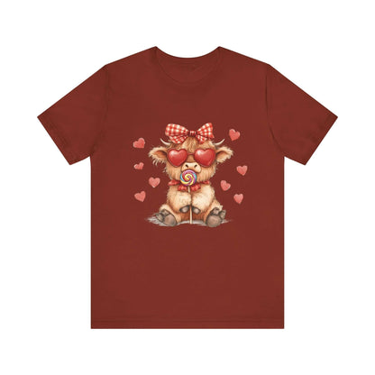 Valentines Highland Cow Shirt, Highland Cow Valentines Shirt, Cow Lover - PopCultureByDesign36