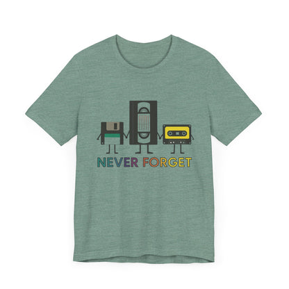 Retro VHS & Cassette Tape Unisex Tee, Vintage Never Forget T-Shirt - PopCultureByDesign36