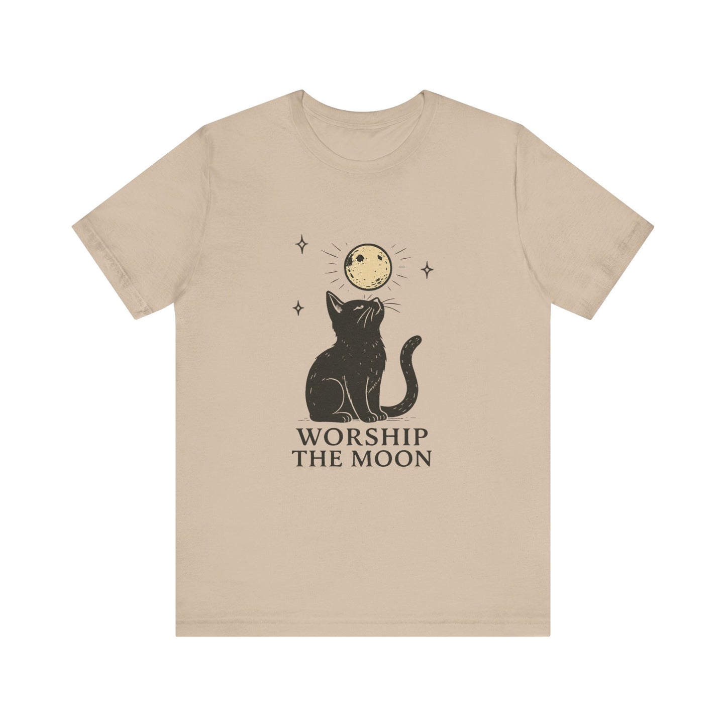 Worship The Moon, Cute Kitten Shirt, Celestial Cat Shirt - PopCultureByDesign36