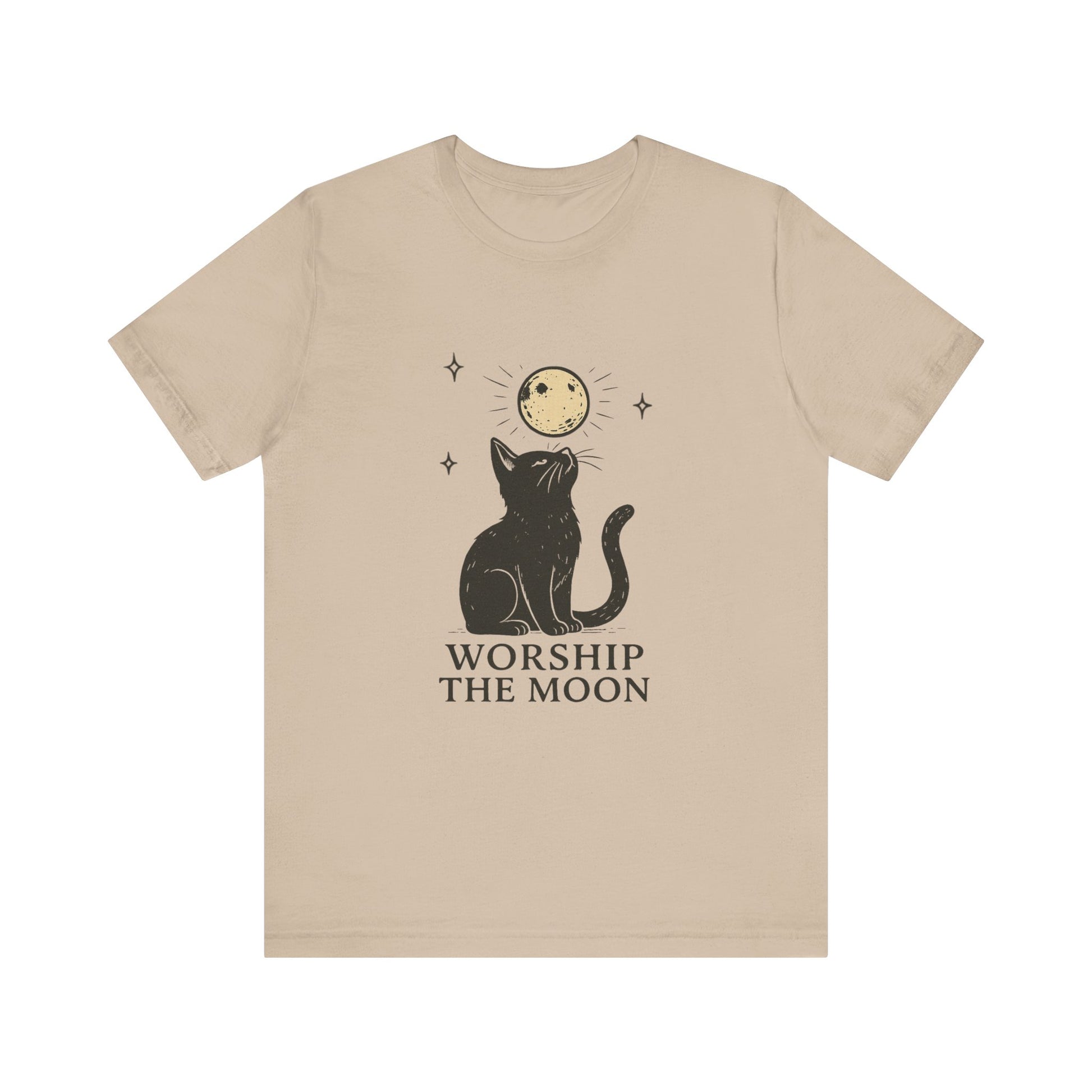 Worship The Moon, Cute Kitten Shirt, Celestial Cat Shirt - PopCultureByDesign36