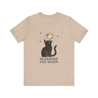 Worship The Moon, Cute Kitten Shirt, Celestial Cat Shirt - PopCultureByDesign36