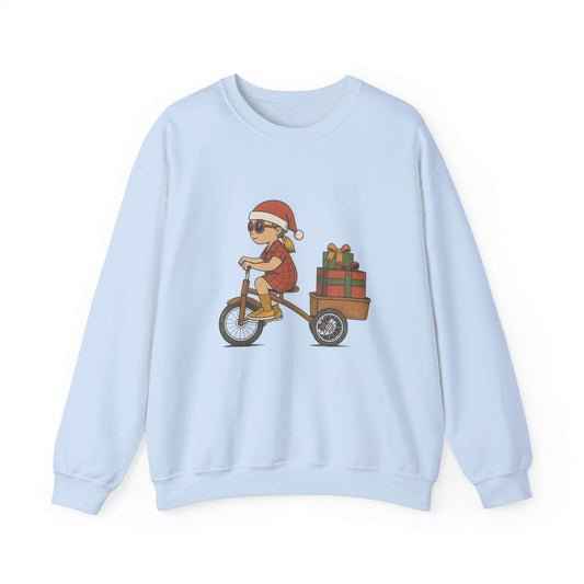 Christmas Bike Ride Sweatshirt, Santa Hat Daughter Gift