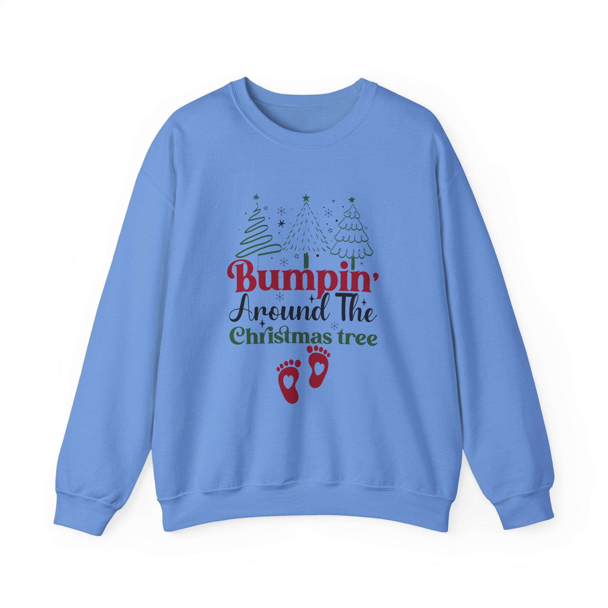 Bumpin Around Christmas Tree Sweatshirt, Pregnancy Reveal Sweater, Xmas Pregnant Shirt - PopCultureByDesign36
