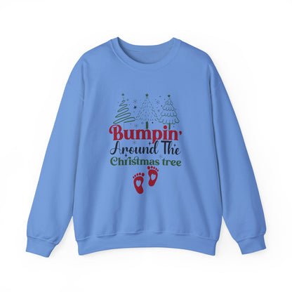Bumpin Around Christmas Tree Sweatshirt, Pregnancy Reveal Sweater, Xmas Pregnant Shirt - PopCultureByDesign36