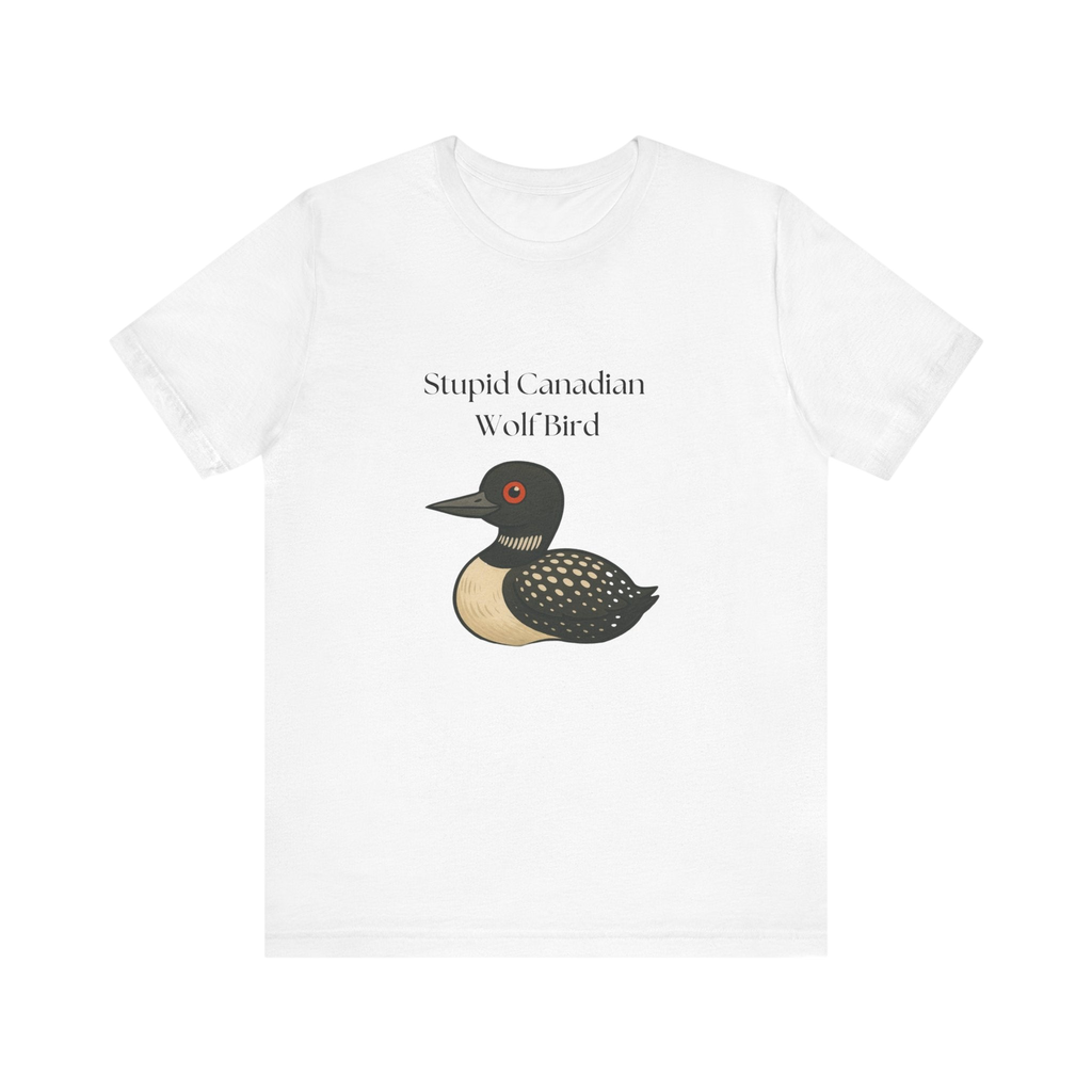 Funny Hockey Shirt — "Stupid Canadian Wolf Bird" Tee by PopCultureByDesign36