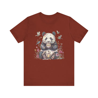 Cute Panda Eating Cupcake Shirt, Panda Tshirt Girls, Panda Lover Shirt - PopCultureByDesign36