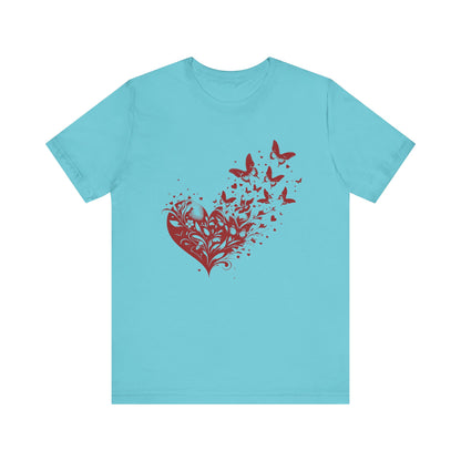 Butterfly Heart Valentines Day Shirt, Butterfly Valentine Tee, Cute Heart T-Shirt - PopCultureByDesign36