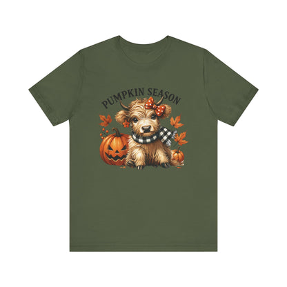Pumpkin season, cute highland cow, baby cow shirt, Cute Cow shirt - PopCultureByDesign36