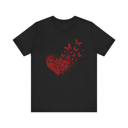 Butterfly Heart Valentines Day Shirt, Butterfly Valentine Tee, Cute Heart T-Shirt - PopCultureByDesign36