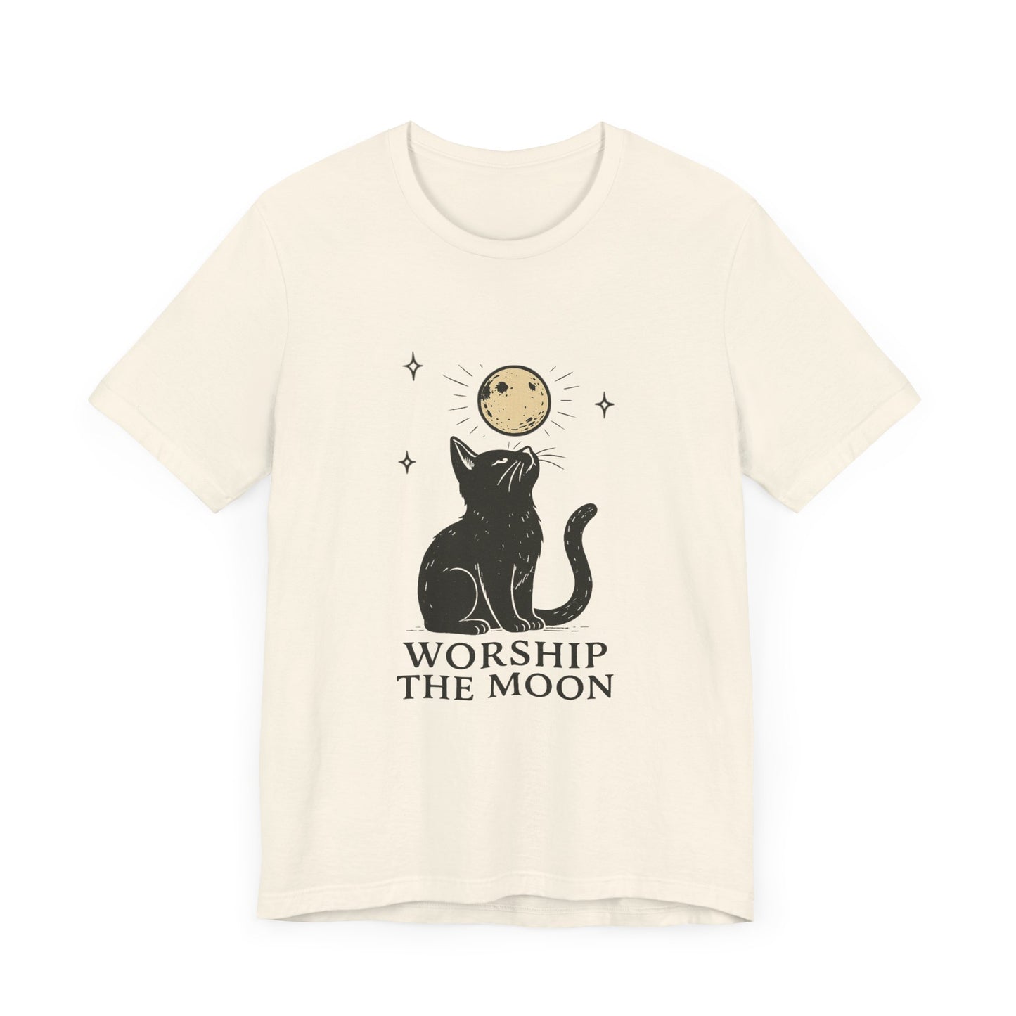 Worship The Moon, Cute Kitten Shirt, Celestial Cat Shirt - PopCultureByDesign36