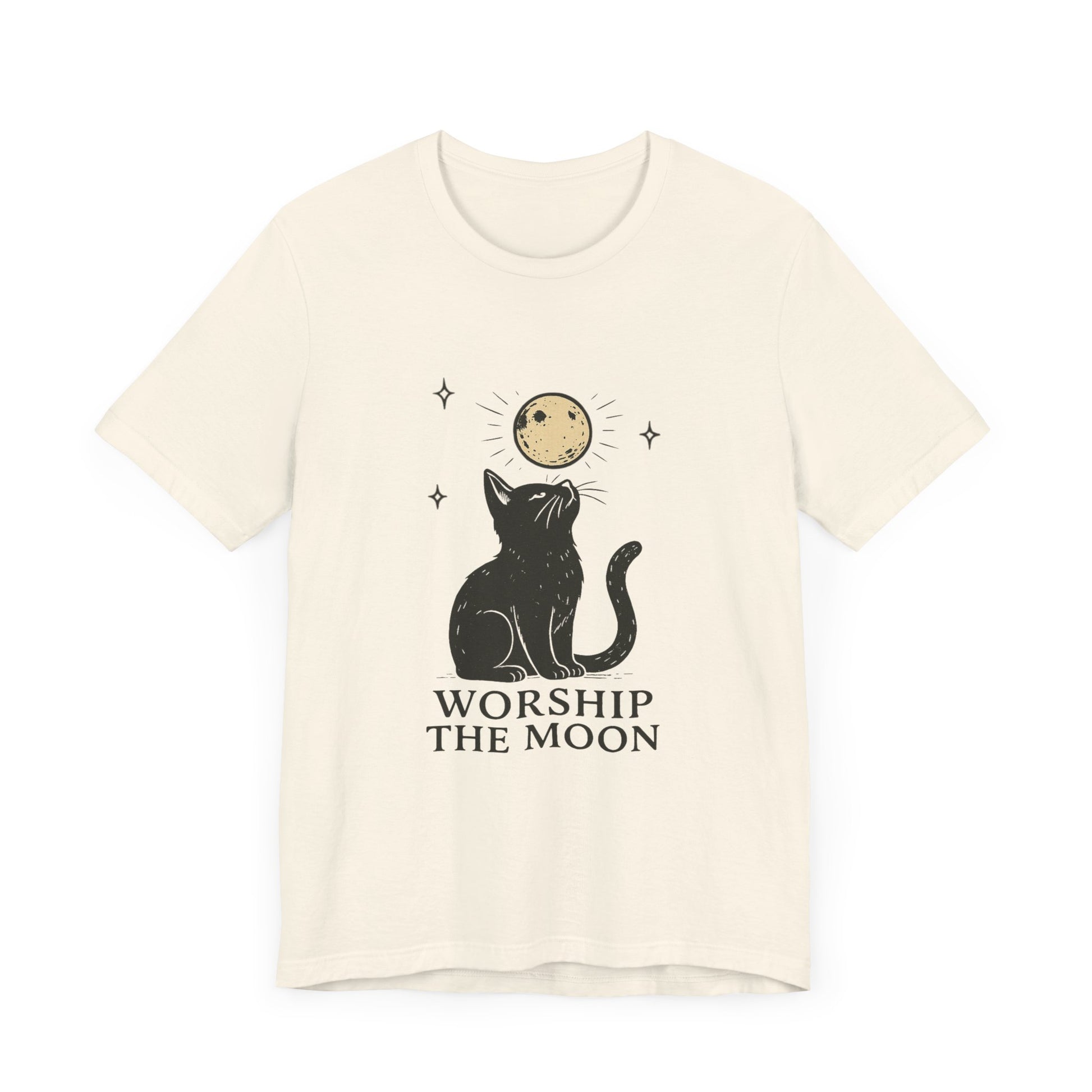 Worship The Moon, Cute Kitten Shirt, Celestial Cat Shirt - PopCultureByDesign36