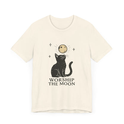Worship The Moon, Cute Kitten Shirt, Celestial Cat Shirt - PopCultureByDesign36