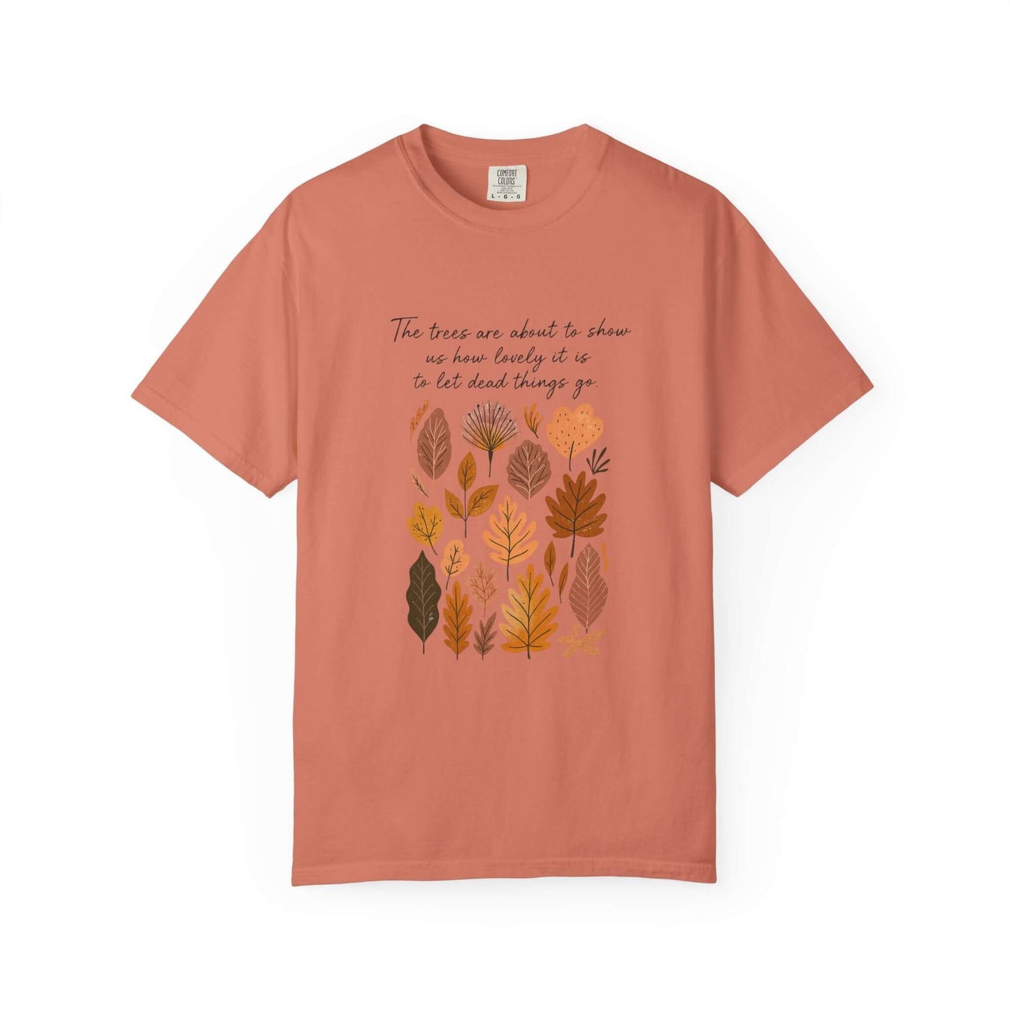 Boho Poem Fall Leaves T-shirt, Fall Shirt, Unisex Fall Top with autumn leaves design and quote