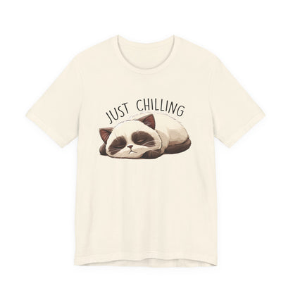 Just Chilling, Lazy Cat Shirt, Cute Cat Shirt, Cat Lover Gift, Funny Cat Shirt - PopCultureByDesign36