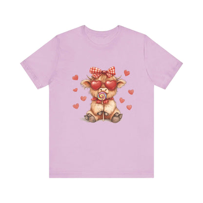 Valentines Highland Cow Shirt, Highland Cow Valentines Shirt, Cow Lover - PopCultureByDesign36