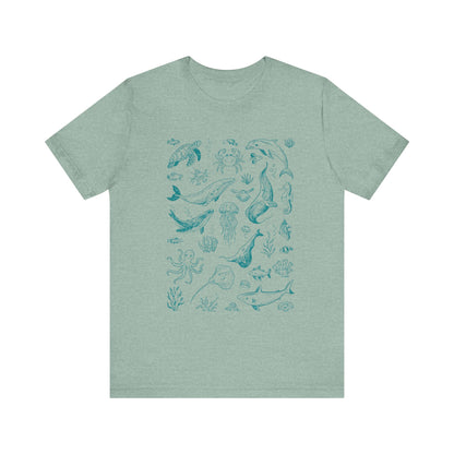 Vintage Ocean Tattoo Style T-Shirt, Retro Ocean Shirt, Ocean Shirt For Men - PopCultureByDesign36